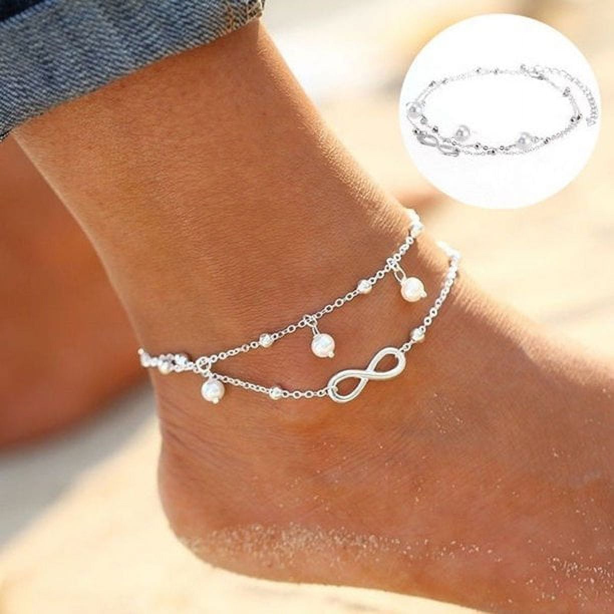925 Sterling Silver Anklet THICK Cuban Link Chain Bracelet Women's –  Jewelrymine USA