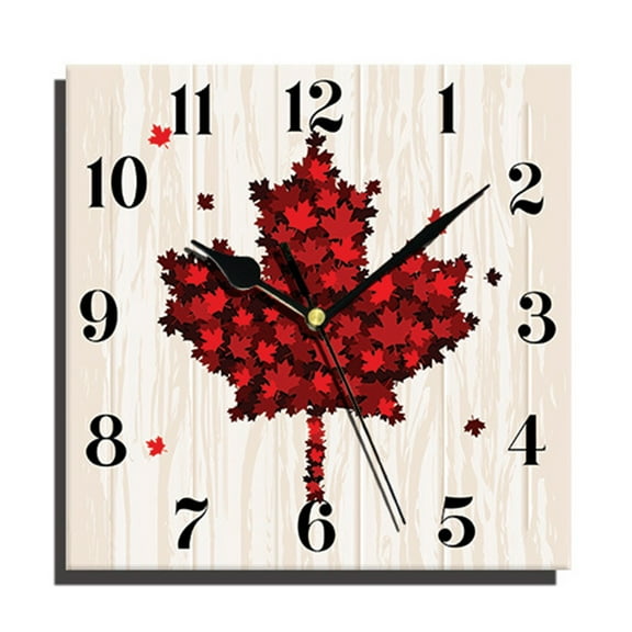GHOONEY Square Wall Clock Farmhouse Large Wall Clock with Big Numerals Wooden Wall Clock Battery Wall Clock Hanging for Home