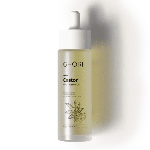 GHORI Castor Oil | 100% Pure Cold Pressed | Hexane-Free | Non-Comedogenic | Strengthens Hair, Brows & Lashes | Deeply Nourishes Skin | 2 fl oz