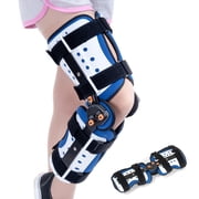 GHORTHOUD Hinged ROM Knee Brace Post Op Knee Support Adjustable Knee Immobilizer with Side Leg Stabilizers