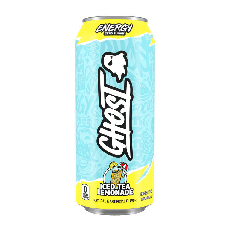 GHOST® ENERGY Zero Sugars Energy Drink, Iced Tea Lemonade, 200mg