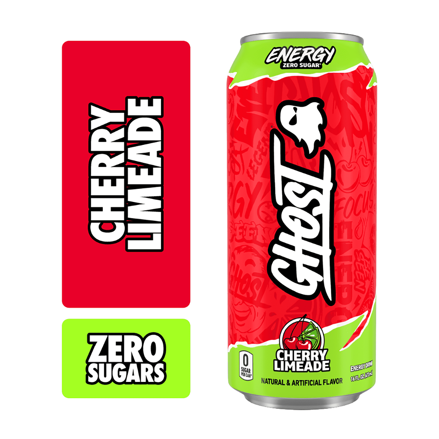 GHOST® ENERGY Zero Sugars Energy Drink, Cherry Limeade, 200mg Natural  Caffeine, 16 fl oz Can