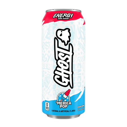 GHOST® ENERGY Zero Sugars Energy Drink, Merica Pop, 200mg Natural Caffeine, 16 fl oz Can