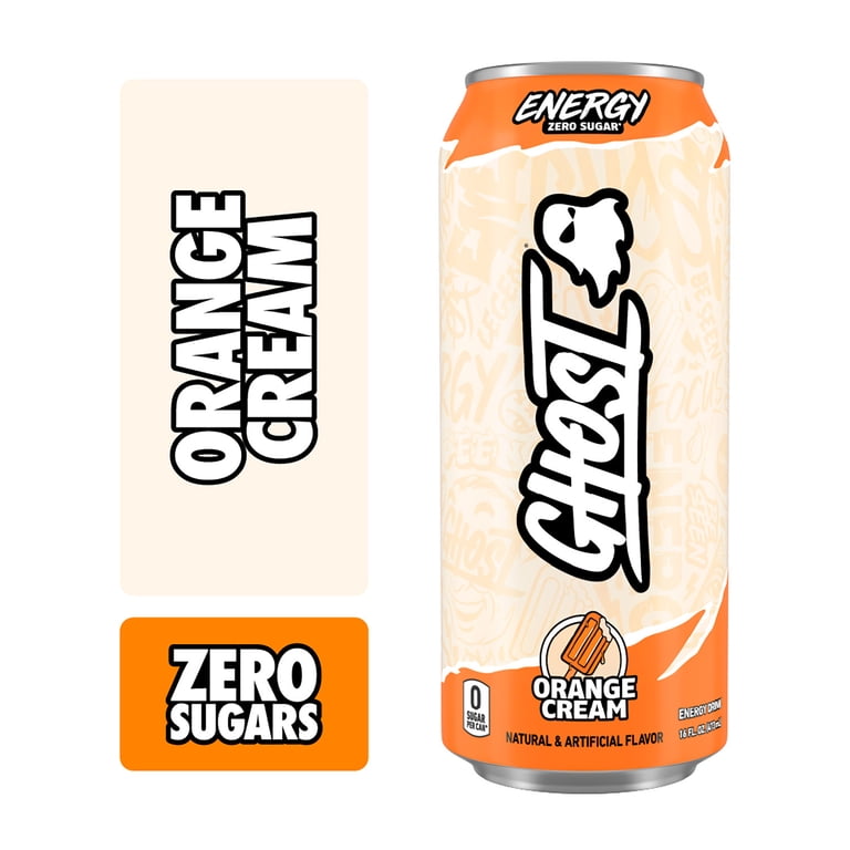 GHOST® ENERGY Zero Sugars Drink, Orange Cream Flavor, Natural