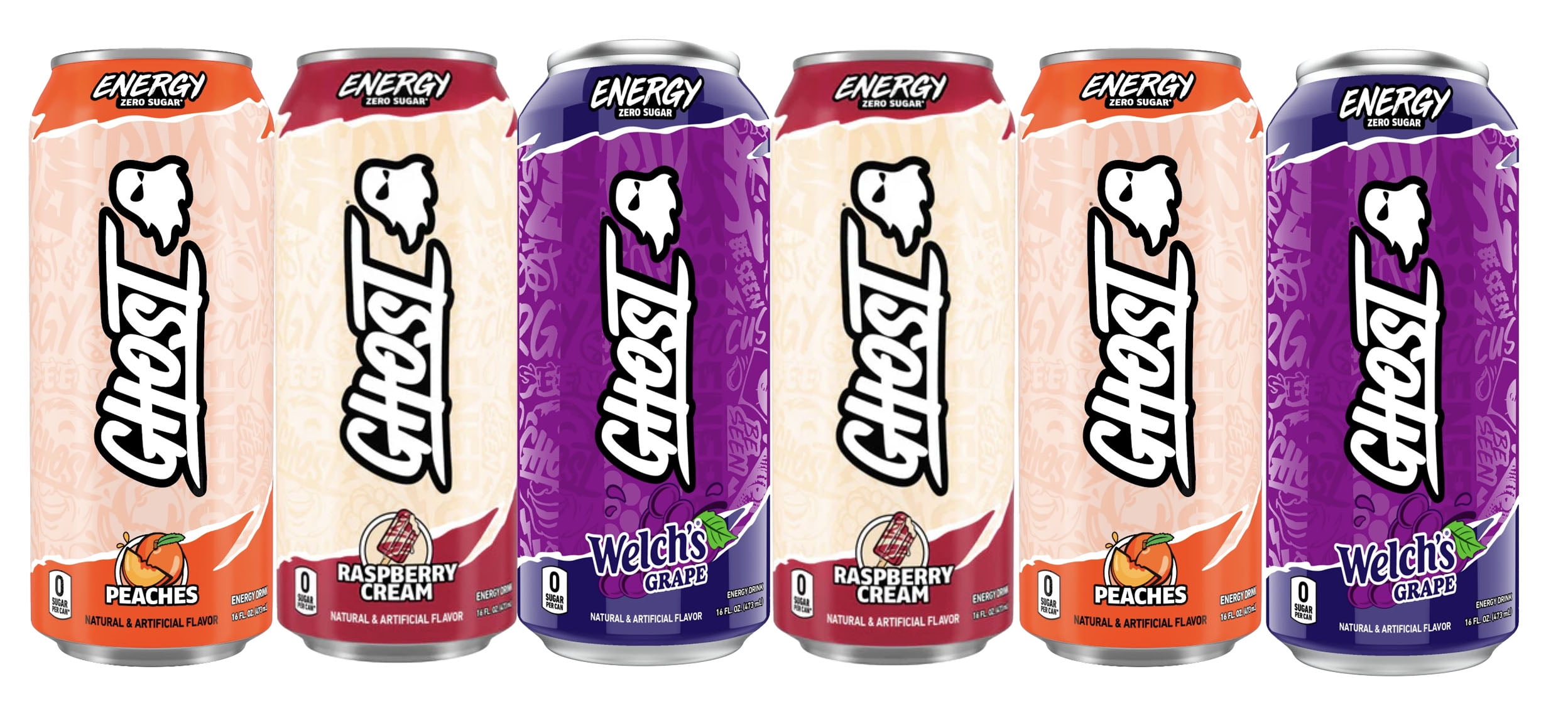GHOST® ENERGY Zero Sugars Energy Drink, Raspberry Cream, Welch's