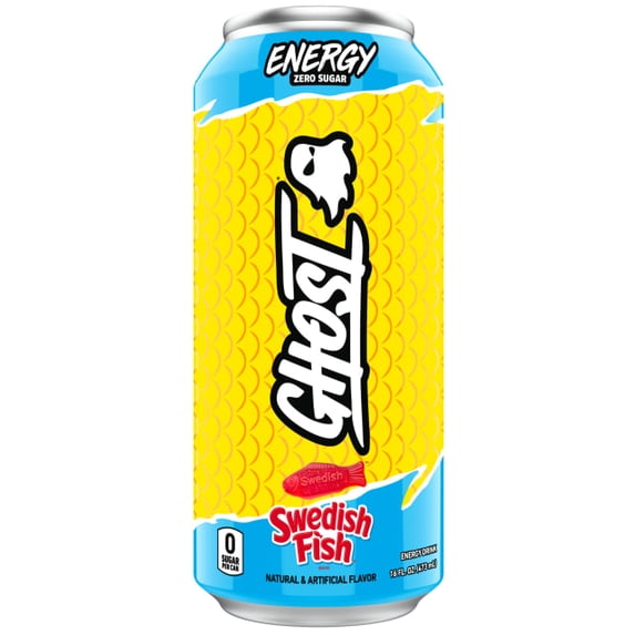 GHOST® ENERGY Zero Sugar Energy Drink, SWEDISH FISH®, 200mg Natural Caffeine, 16 fl oz Can