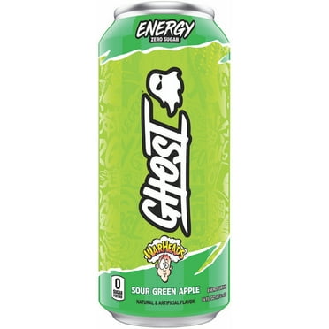 GHOST® ENERGY Zero Sugars Energy Drink, WARHEADS Sour Green Apple, 200mg Natural Caffeine, 16 fl oz Can