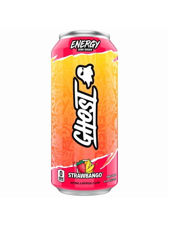 ENERGY Zero Sugars Energy Drink, Strawbango, 200mg Natural Caffeine, 16 fl oz Can