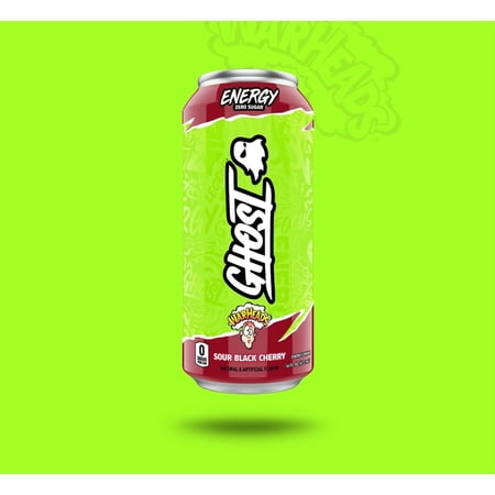 GHOST® ENERGY Zero Sugars Energy Drink, WARHEADS® Sour Black Cherry, 16 fl oz Can