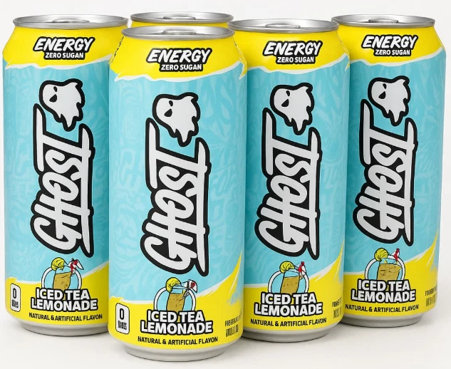 GHOST Energy Drink, Iced Tea Lemonade, Zero Sugar, 16 fl oz Can  (5-Pack)