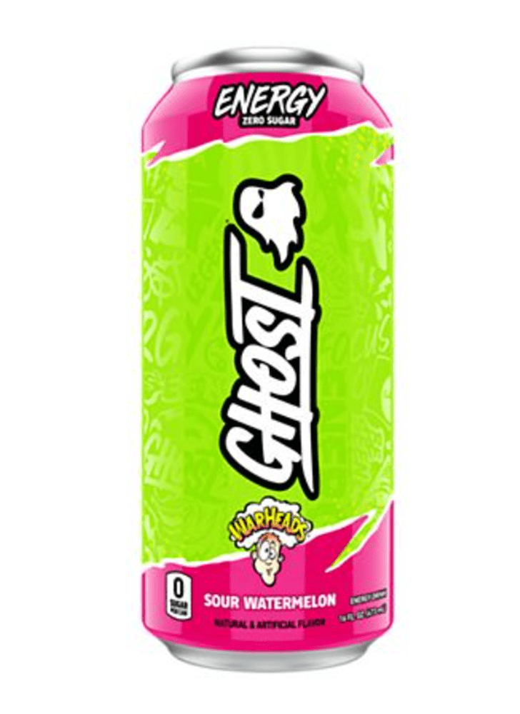 GHOST Energy Drink - Zero Sugar, WarHeads Sour Watermelon (12 x 16 Fl Oz.)