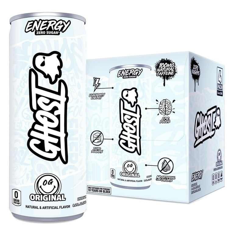 GHOST® ENERGY Zero Sugars Energy Drink, Original Flavor, 100mg
