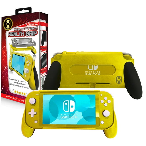 GHOST GEAR Nintendo Switch Lite Handle Grip [Yellow] with Authentic Rubber for Nintendo Switch Lite Grip Accessories
