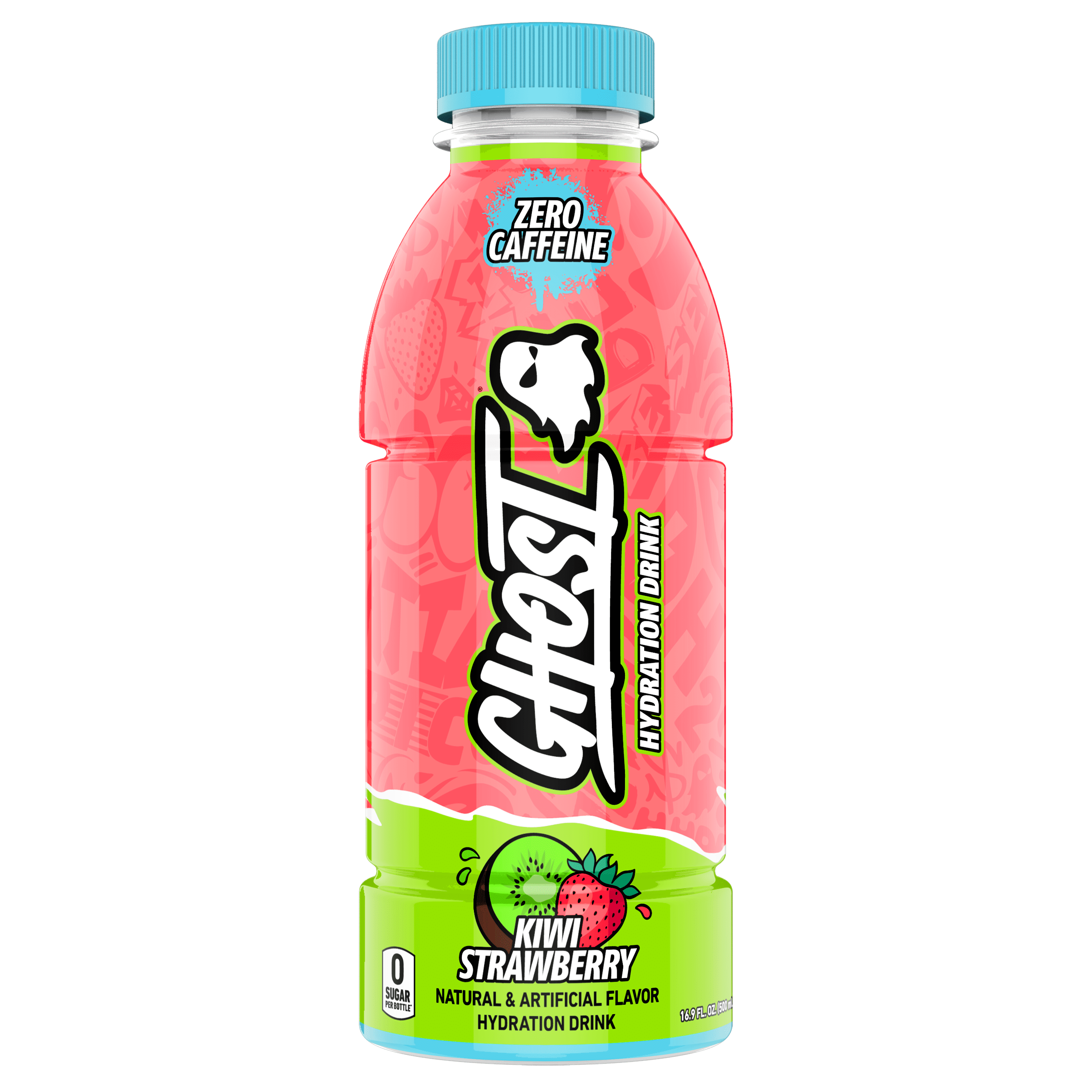 GHOST HYDRATION Zero Sugars Sports Drink, Kiwi Strawberry, 16.9 fl oz