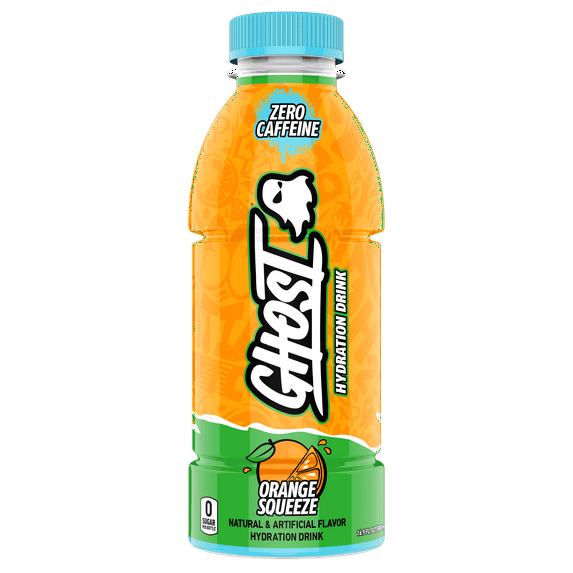 GHOST® HYDRATION Zero Sugars Sports Drink, Orange Squeeze, 16.9 fl oz