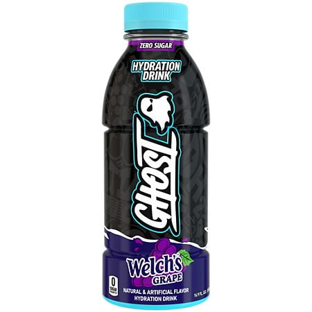 GHOST HYDRATION Zero Sugars Sports Drink, Welch's Grape, 16.9 fl oz