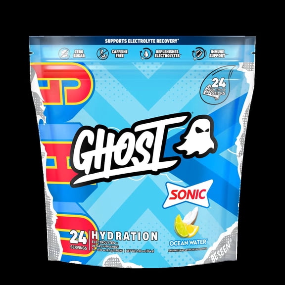 GHOST Hydration Sticks - Sonic Ocean Water (24 Stick Packs)
