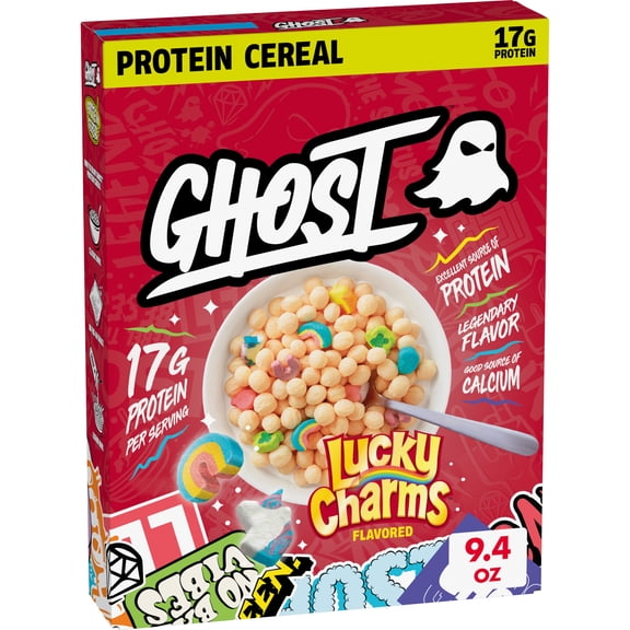 GHOST PROTEIN CEREAL, LUCKY CHARMS Flavor, 17G Protein, 9.4 oz