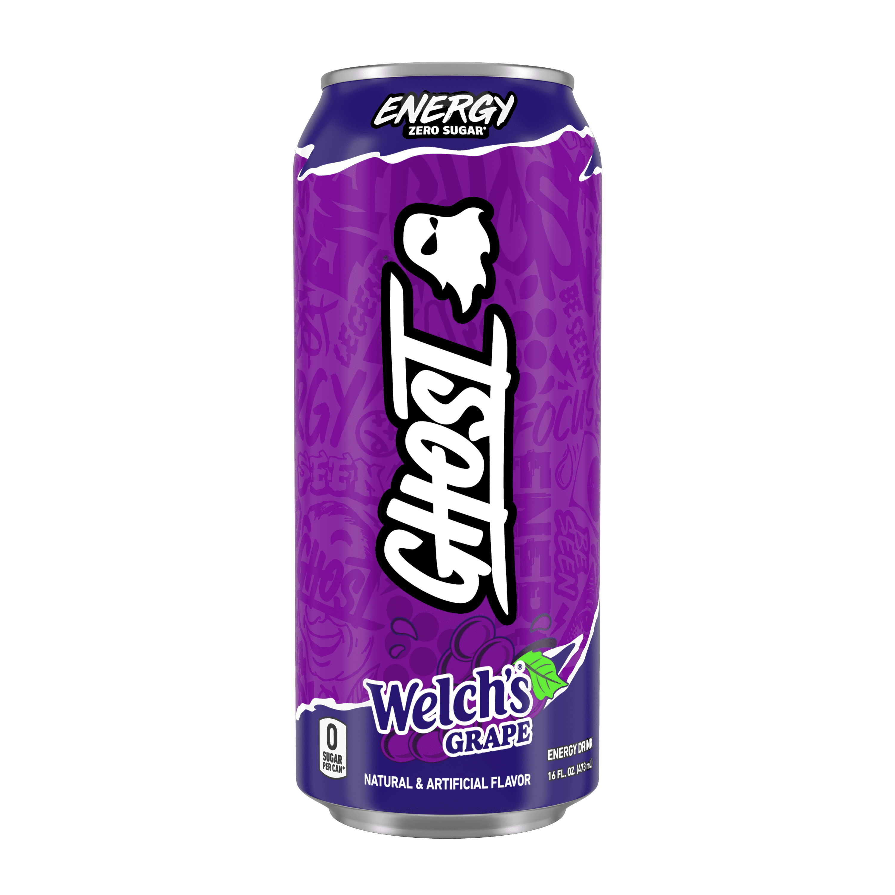 GHOST® ENERGY Zero Sugars Energy Drink, Welch's Grape, 200mg