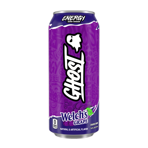 GHOST® ENERGY Zero Sugars Energy Drink, Welch's Grape, 200mg