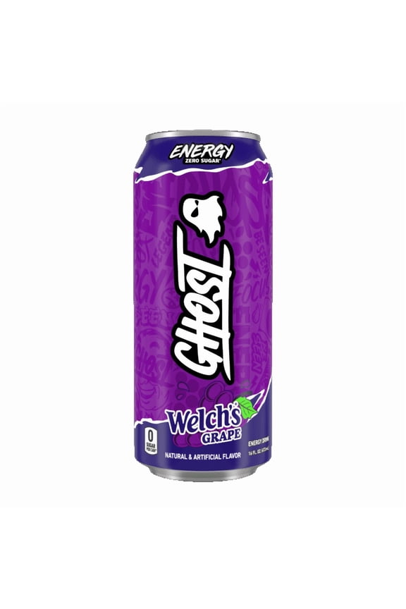 ENERGY Zero Sugars Energy Drink, Welch's Grape, 200mg Natural Caffeine, 16 fl oz Can