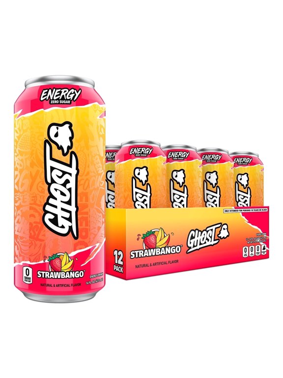 Zero Sugar Energy Drink, Strawbango, 16 oz Can, 12 Pk