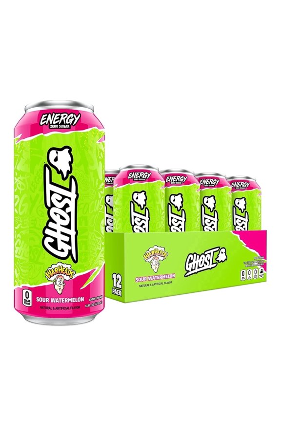 Zero Sugar Energy Drink, WARHEADS Sour Watermelon, 16 oz Can, 12 Pk