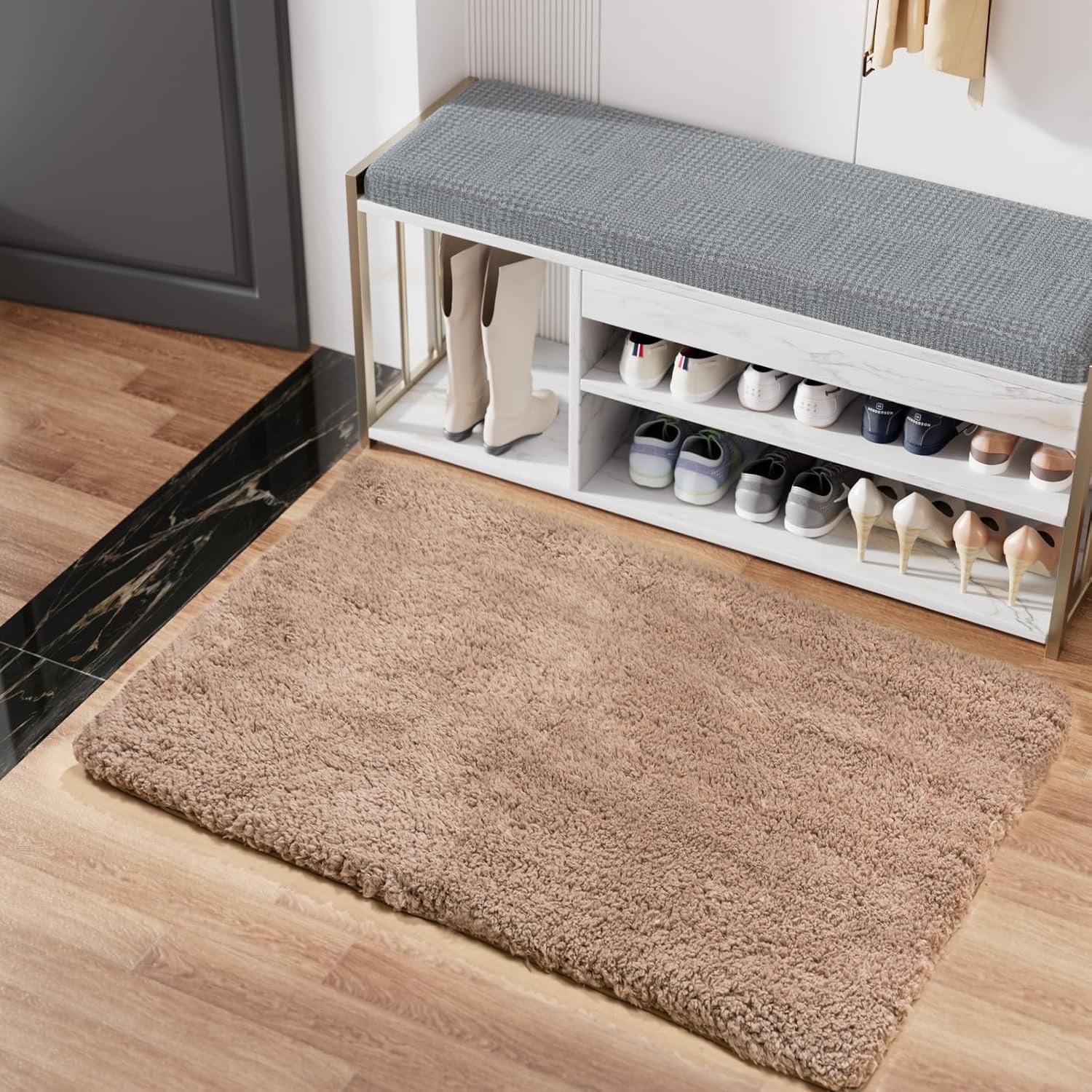 Small Shag Rug GHOUSE Brown Area Rug 2x3 Rug Non Slip Small Shag Rug for Bedroom ...