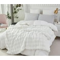 thumbnail image 1 of GHOUSE Fuzzy Throw Blanket Soft Large Blankets White Faux Fur Fluffy Blanket 90x90 Inches for Bed Sofa, 1 of 6