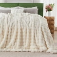 thumbnail image 1 of GHOUSE Soft Fluffy Faux Fur Throw Blankets Off White Fuzzy Blanket for Couch Bed 60x80 Inches, 1 of 6