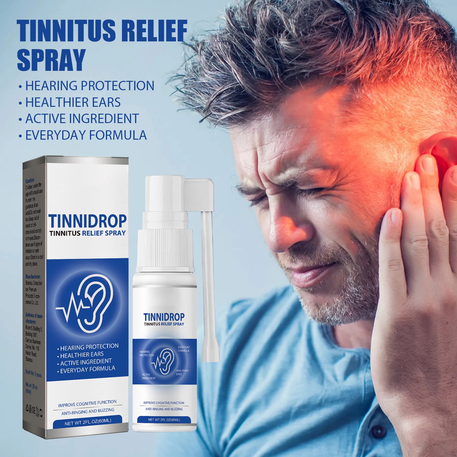 GHPKS New Tinnitus Relief Spray, Earwax Cleaning Care Spray, Ear