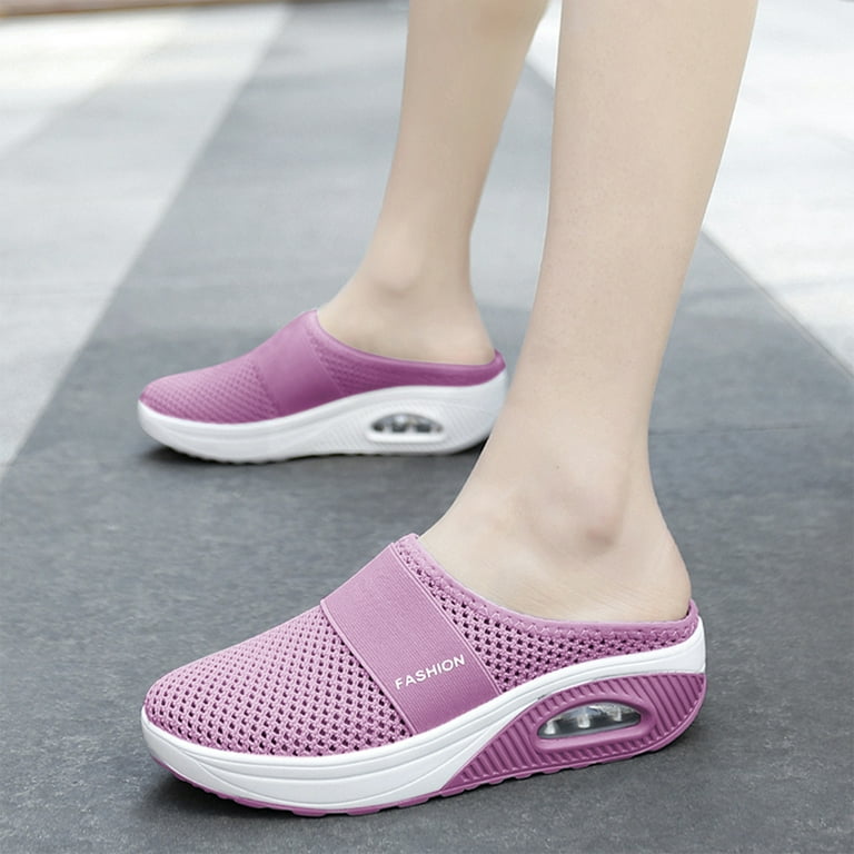 GHPKS Women's Walking Shoes Elastic Knit Lightweight Slip on Breathable  Yoga Sneakers, Breathable with Arch Support Knit Casual Shoes