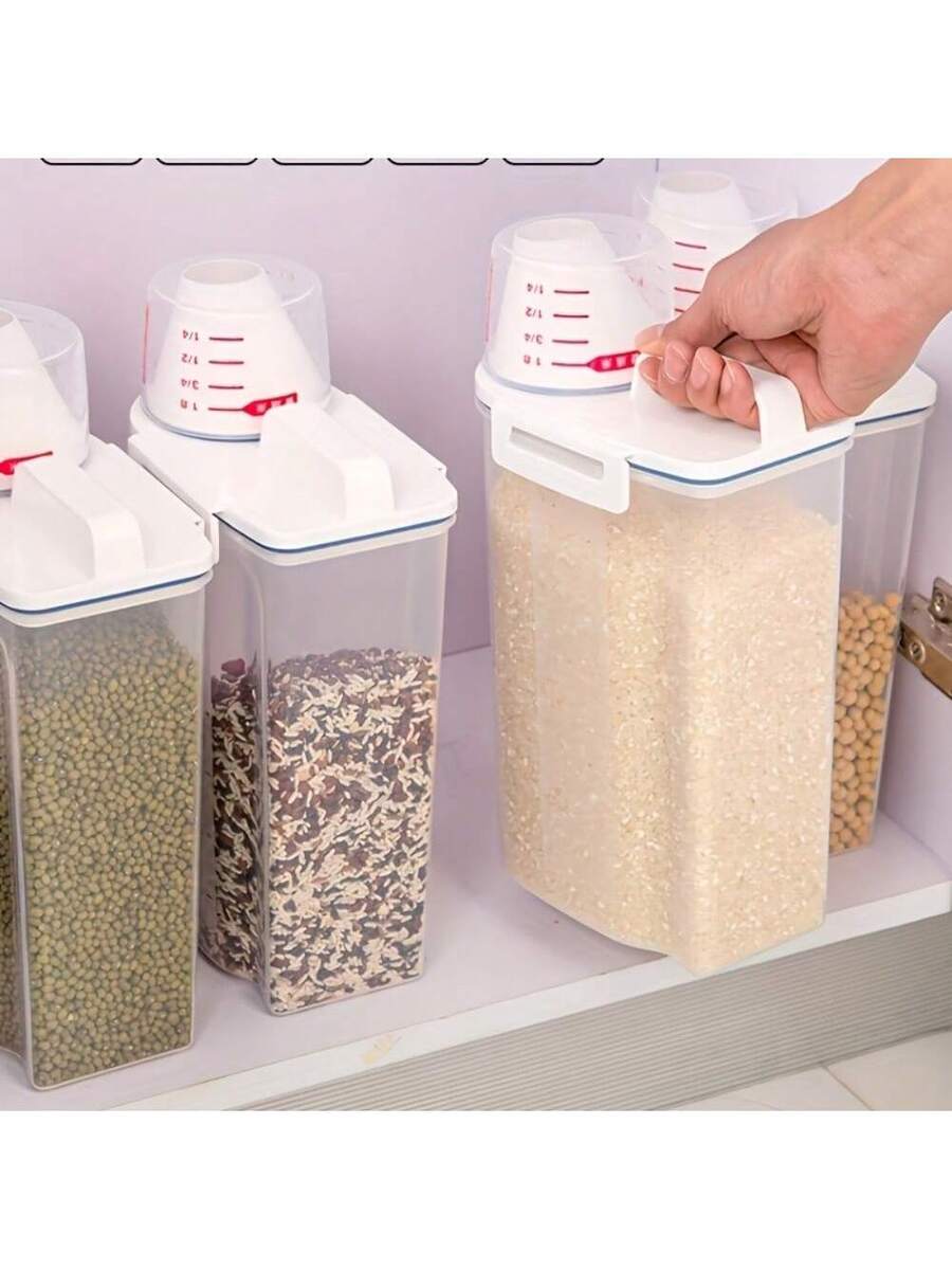 Square Container For Rice GHQ 4 Pc 5bs Rice Dispenser Storage Containers, Rice Container With ...
