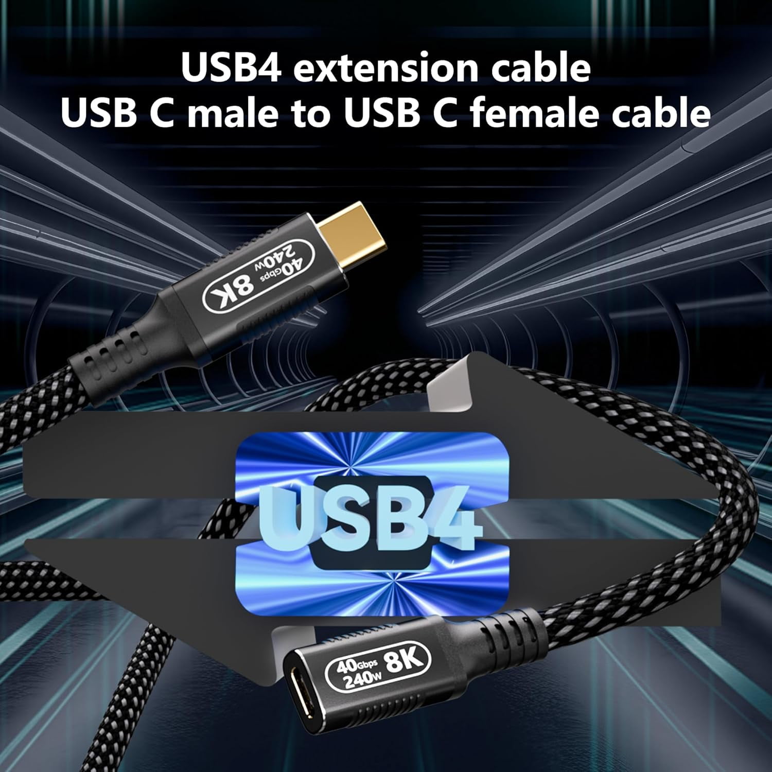 Cable Egpu Usb3 USB-C Extension Cable 40Gbps For Thunderbolt