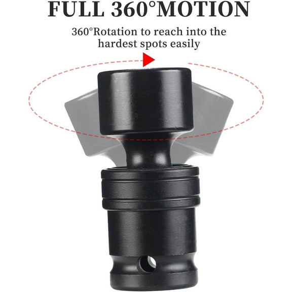 GHRTGR-1/2" Universal Joint Socket.1/2-Inch Drive Shallow Impact Universal Joint Swivel Socket.Chrome Molybdenum Steel.6 Point, Metric 16mm