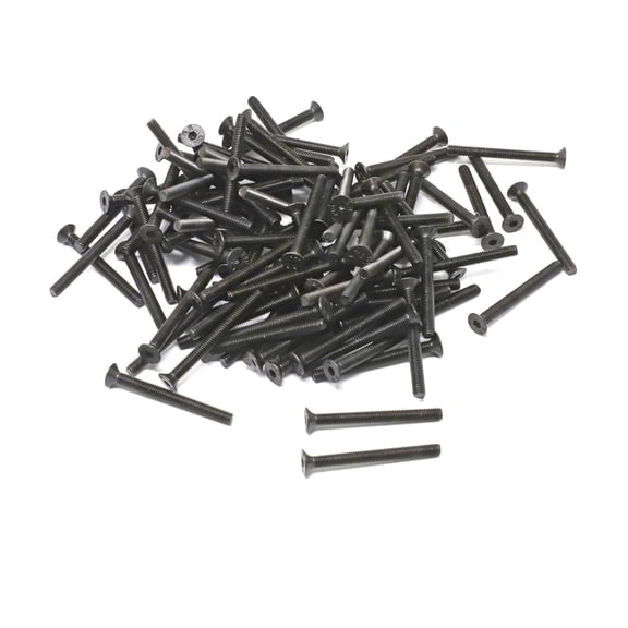 GHRTGR-100 Pcs M3 x 30 Alloy Steel 10.9 Grade Hex Socket Flat Head Cap Screws Bolts Assortment Kit, Black Oxide Finish