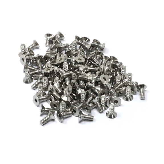 GHRTGR-100 Pcs M4 x 10mm Thread Pitch 0.7 mm Stainless Steel 304 Hex Socket Flat Head Cap Screws Bolts Kit