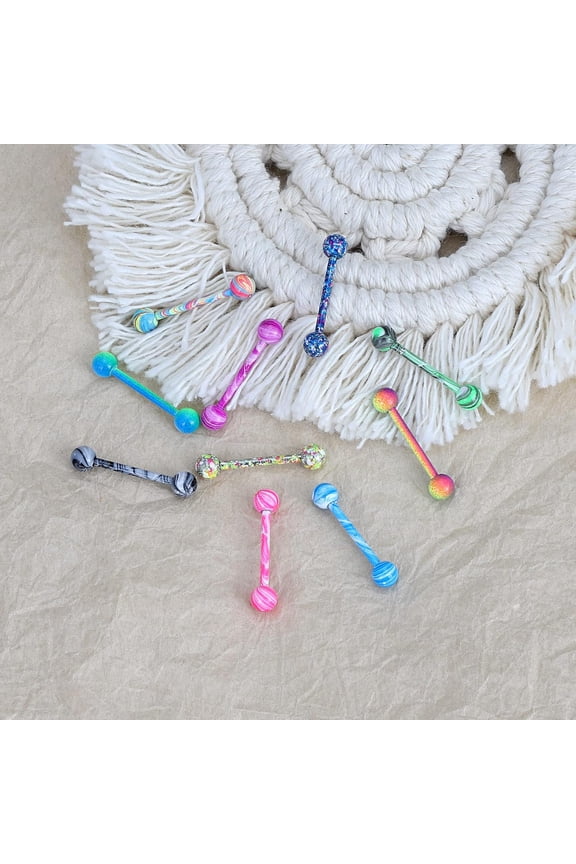 GHRTGR-10Pcs Paint Steel Septum Rings Piercing Jewelry Cartilage Helix Daith Tragus Earring Hoop Lip Nose Hinged Seamless Nose Hoop Ring for Women Men