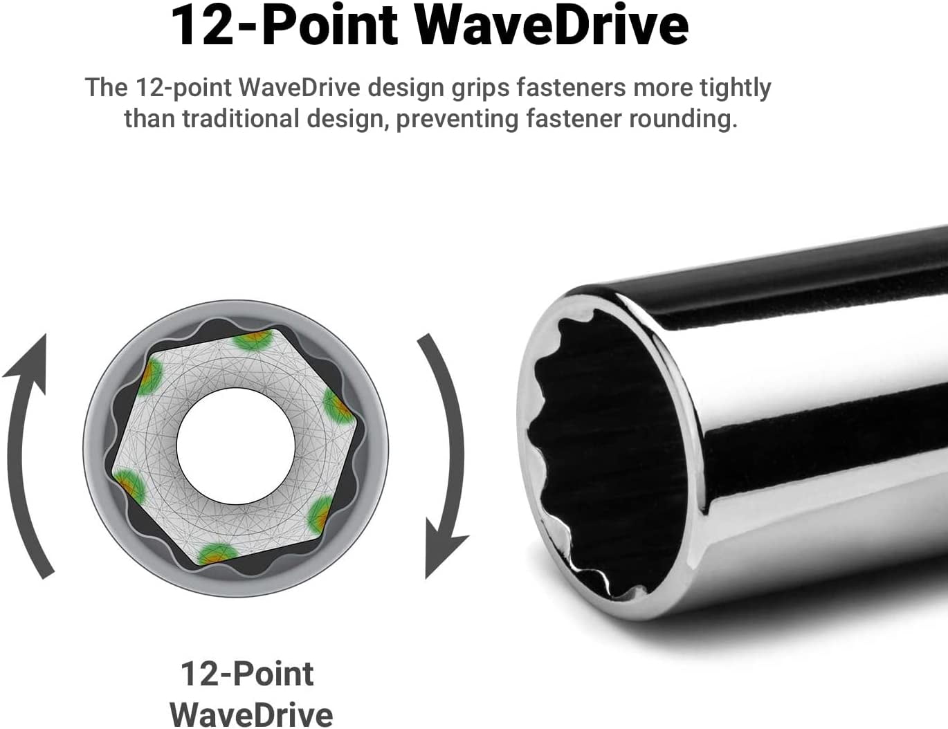 Utoolmart 3/8" Drive 10mm 6-Point Shallow Socket - Chrome Vanadium Steel, 1.1" Long