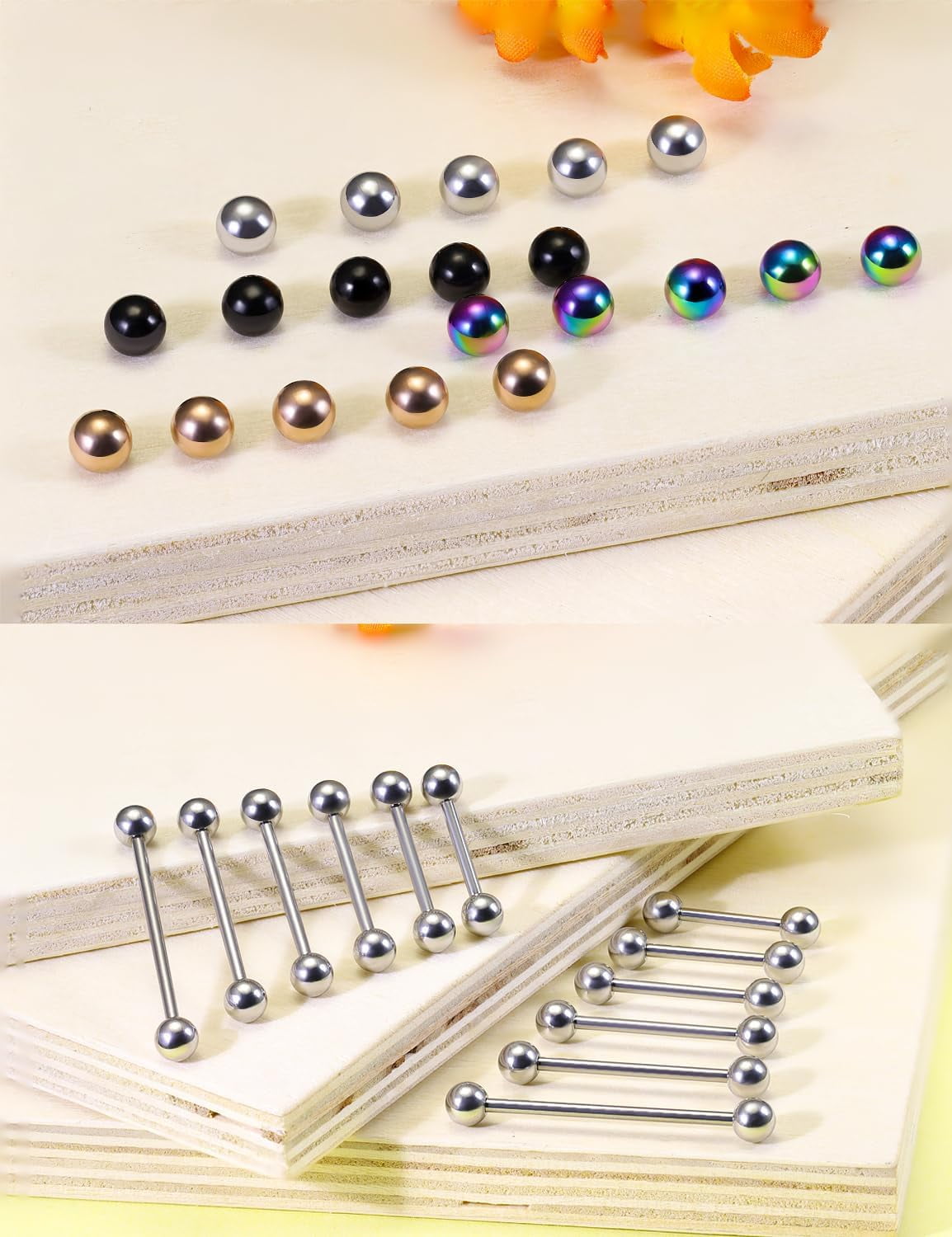 GHRTGR-14G 16G Long Tongue Rings Nipple Piercing Jewelry Surgical