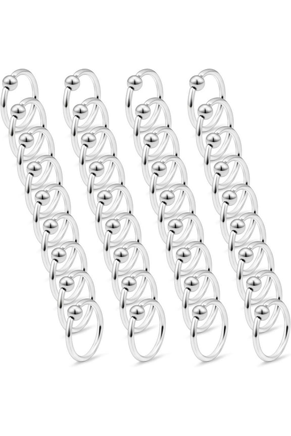 GHRTGR-14G 36PCS Captive Bead Ring Stainless Steel Nose Nostril Septum Tragus Helix Nipple Lip Eyebrow Earring Hoop Rings for Women