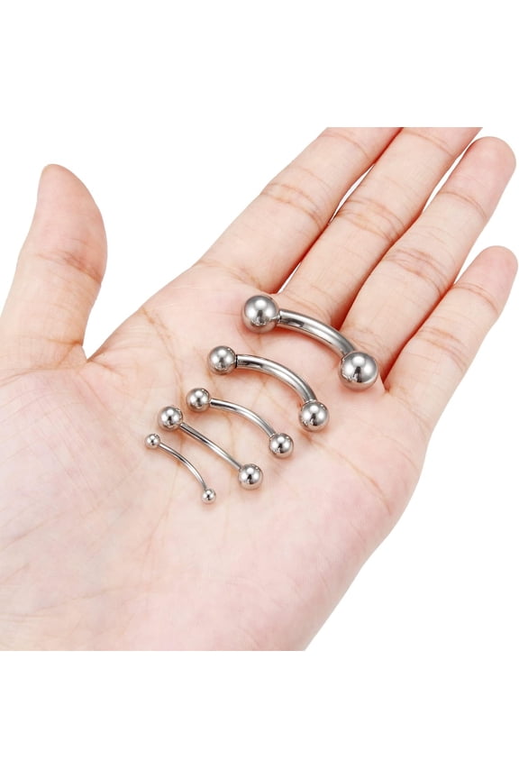 GHRTGR-16G 14G 12G 8G 6G 4G 2G Pa Ring Cvh Piercings Stretching Kit 316l Surgical Steel Snake Eye Tongue Ring Curved Barbell Nipple Lip Belly Eyebrow Rings Piercing Jewelry for Women Men 12mm-16mm