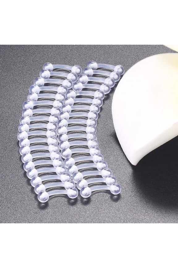 GHRTGR-16G Clear Plastic Curved Barbells Eyebrow Ring Snake Eyes Tongue Rings Acrylic Bioflex Cartilage Helix Tragus Earrings Nipple Belly Lip Ring Piercing Retainer Length 6mm 8mm 10mm 12mm 36pcs