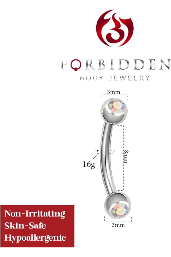 GHRTGR-16G Daith Earrings Surgical Steel Rook Eyebrow Earring Double Gem CZ Barbell Piercing Jewelry for Women Men