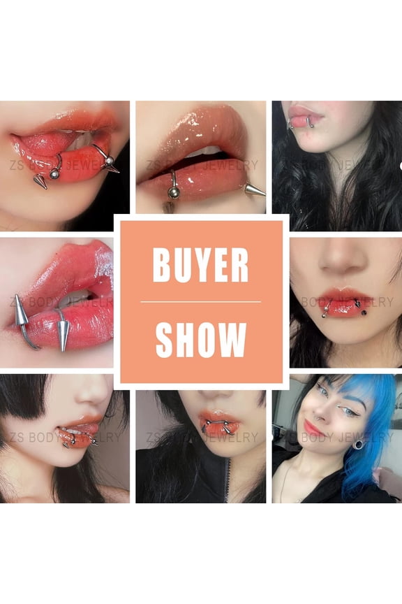 GHRTGR-16G Spiked Horseshoe Nose Septum Rings, Stainless Steel Daith Earrings Spike Lip Ring, Nipple Helix Rook Piercing Jewelry for Women Men