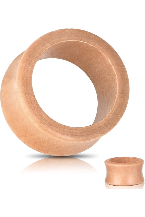 GHRTGR-1Pairs Wood Hollow Ear Gauge Plugs Tunnels Saddle Expander Piercing Jewelry