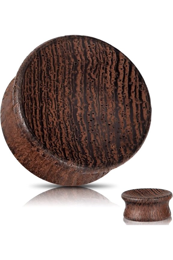 GHRTGR-1Pairs Wood Hollow Ear Gauge Plugs Tunnels Saddle Expander Piercing Jewelry