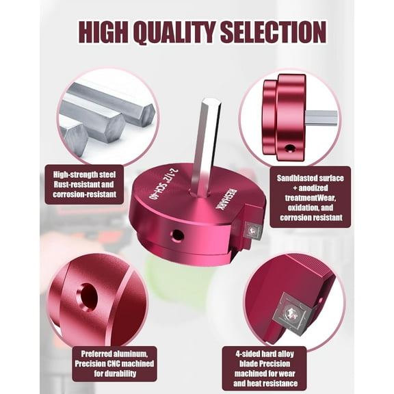 GHRTGR-2 Inch PVC Pipe Reamer, PVC Fitsting Saver, Plastic Pipe Fitsting Reamer Socket Saver Plumbing Tool for Schedule 40 Fits Standard 1/2" Drill