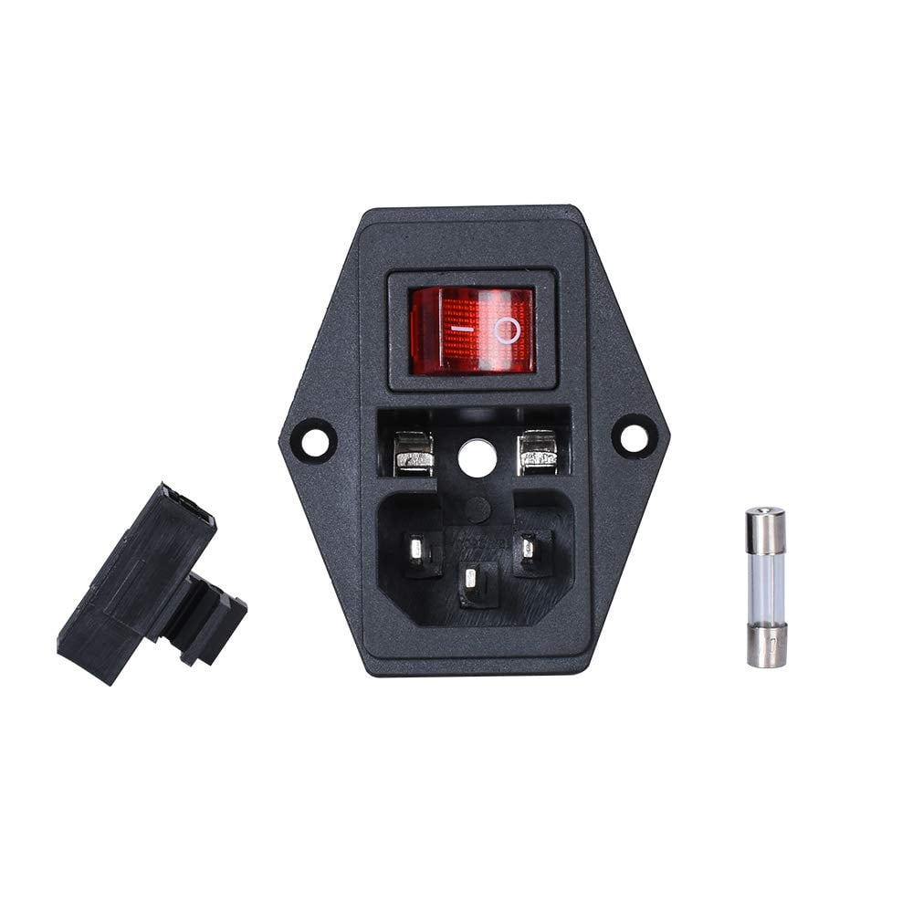 GHRTGR-2PCS 10A 250V Rocker Switch Power Socket Inlet Module Plug 5A ...