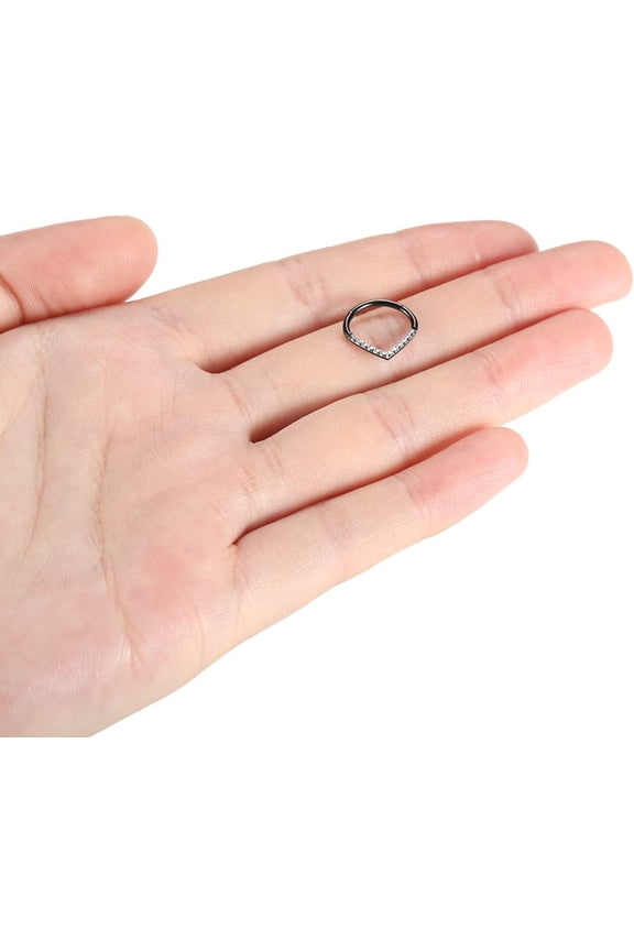 GHRTGR-316L Surgical Steel Septum Ring Teardrop Daith Tragus Helix Rook Conch Piercing Jewelry Cartilage Hoop Earring Hinged Nose Ring